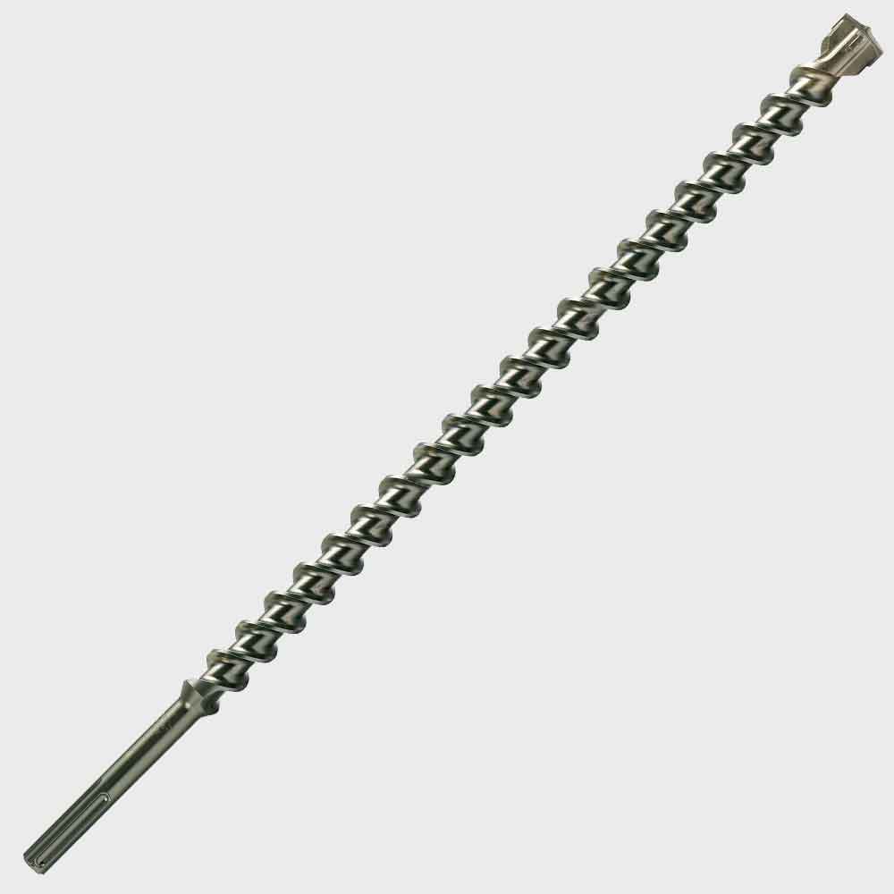 Industrial SDS-MAX rotary hammer drill, carbide tip, polished heat-treated body, fast drilling speeds