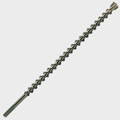 Industrial SDS-MAX rotary hammer drill, carbide tip, polished heat-treated body, fast drilling speeds