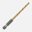 ITM 5/32" titanium (TiN) jobber drill bit with 1/4" hex impact shank